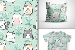Digital Paper Pack HELLO SPRING Cats