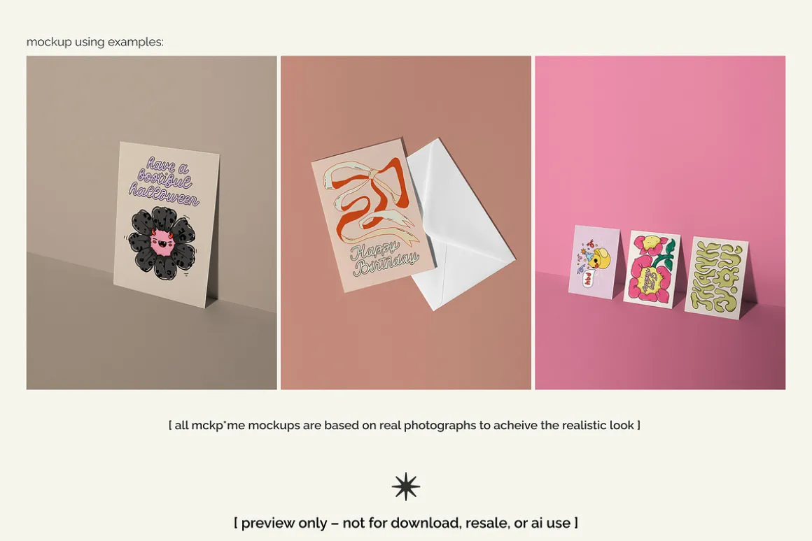 DIN A/5x7 postcard psd mockup set