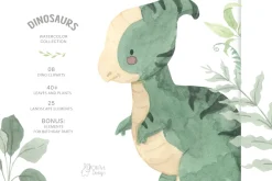 DINOSAUR watercolor clipart.