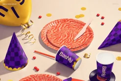 Disposable Party Tableware Mockup