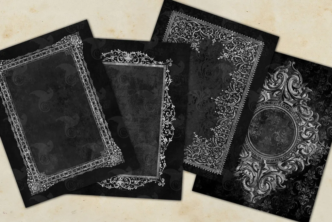 Distressed Black Frame Journal Paper