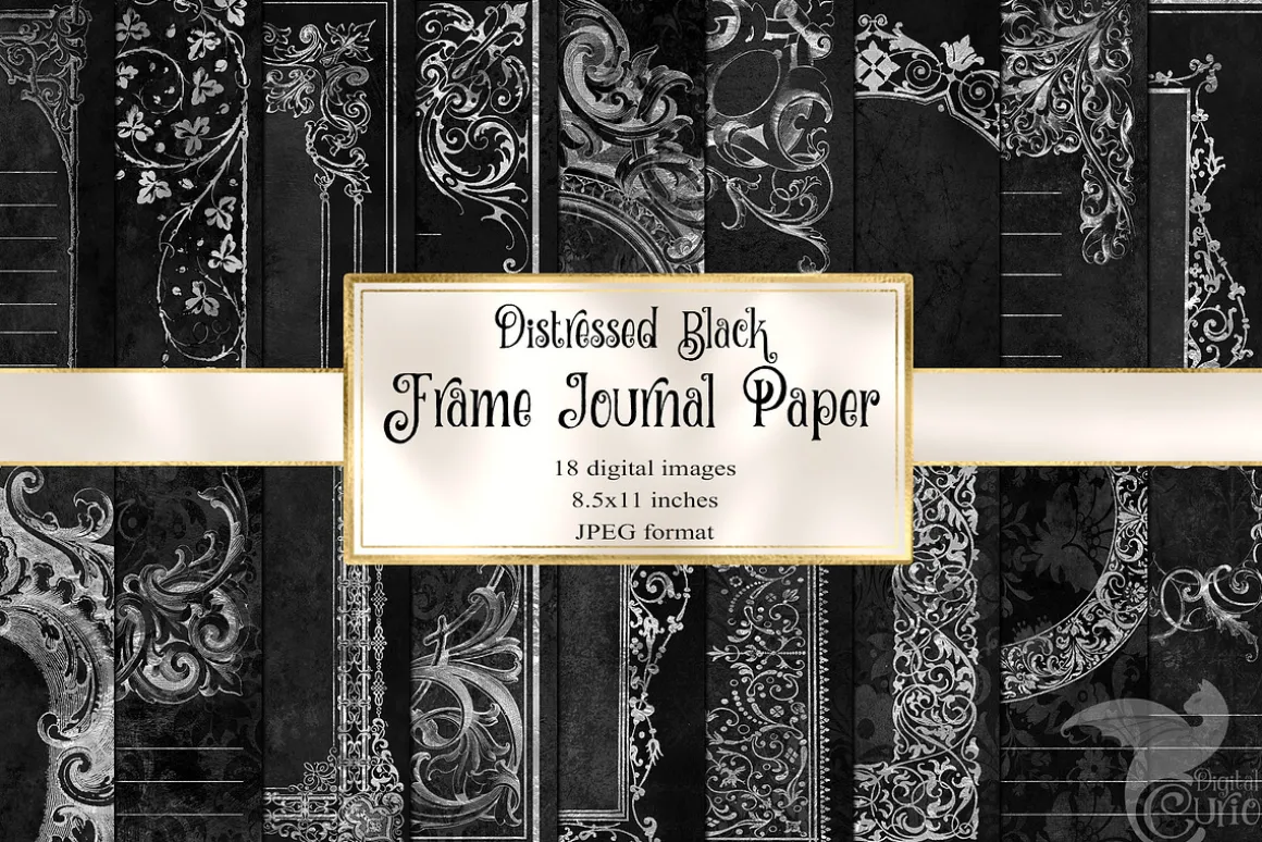 Distressed Black Frame Journal Paper