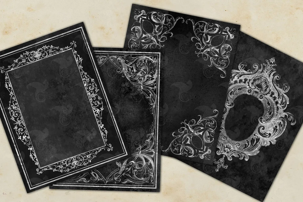 Distressed Black Frame Journal Paper