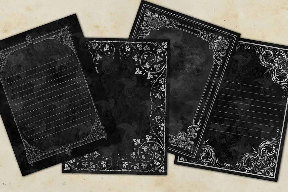Distressed Black Frame Journal Paper