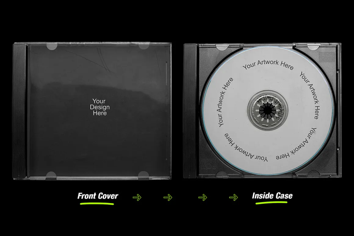 Distressed CD Jewel Case Mockup