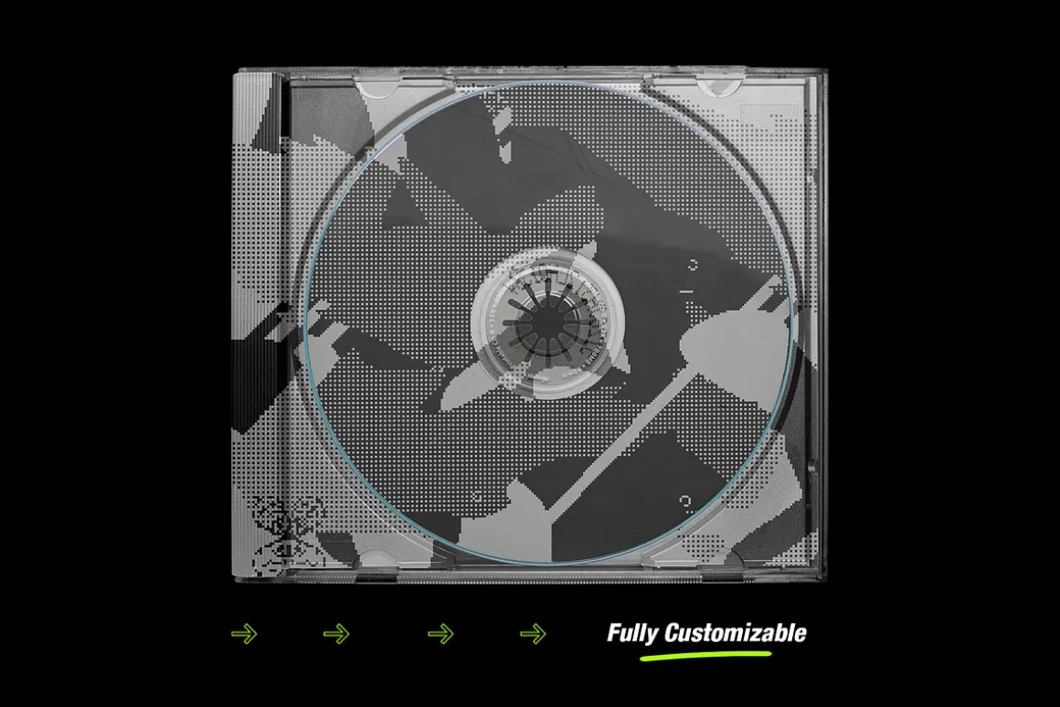Distressed CD Jewel Case Mockup