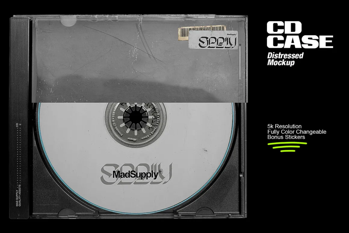 Distressed CD Jewel Case Mockup