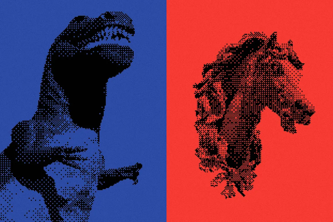 144 Dithering Bitmap Vector Shapes