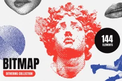 144 Dithering Bitmap Vector Shapes