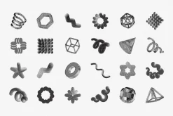 144 Dithering Bitmap Vector Shapes
