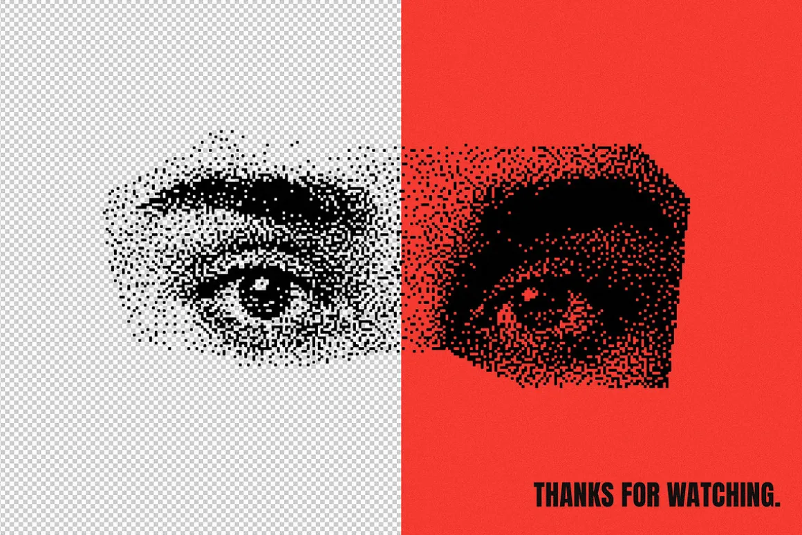 144 Dithering Bitmap Vector Shapes