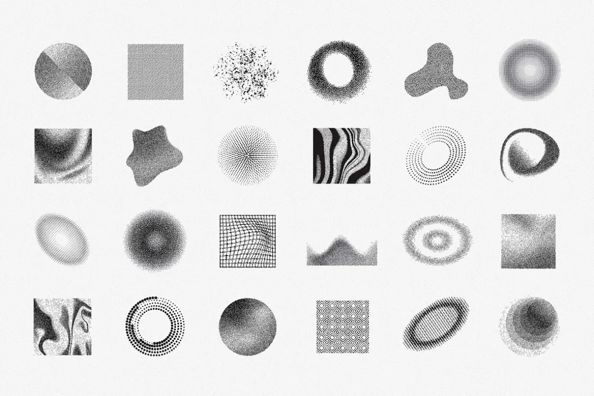 144 Dithering Bitmap Vector Shapes
