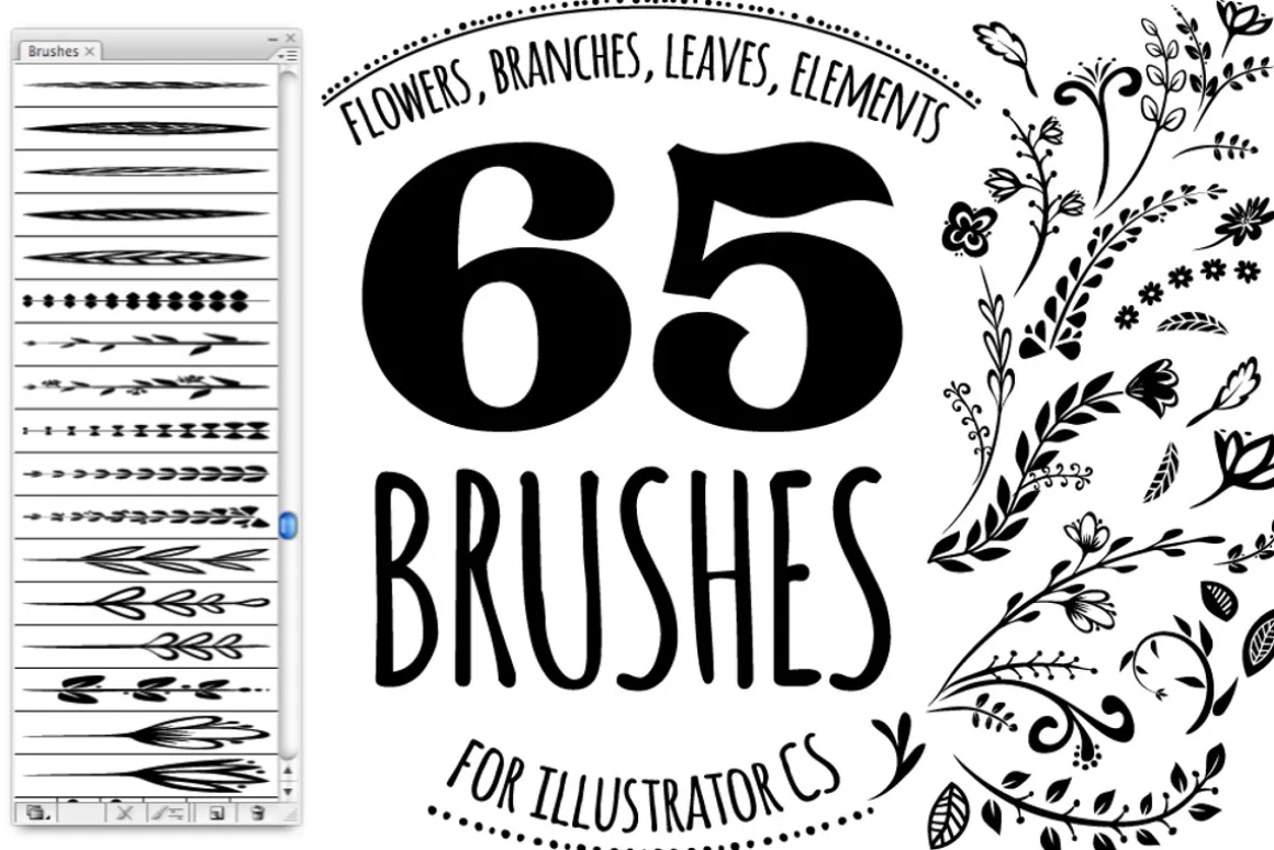 65 DIY Floral brushes + 10 logos