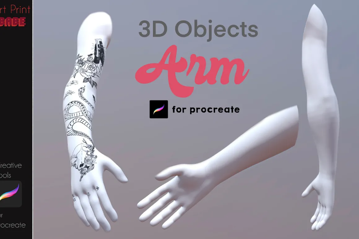 3D Object Arm Model Tattoo Realistic