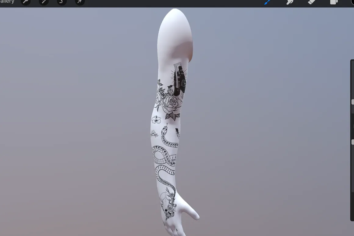 3D Object Arm Model Tattoo Realistic