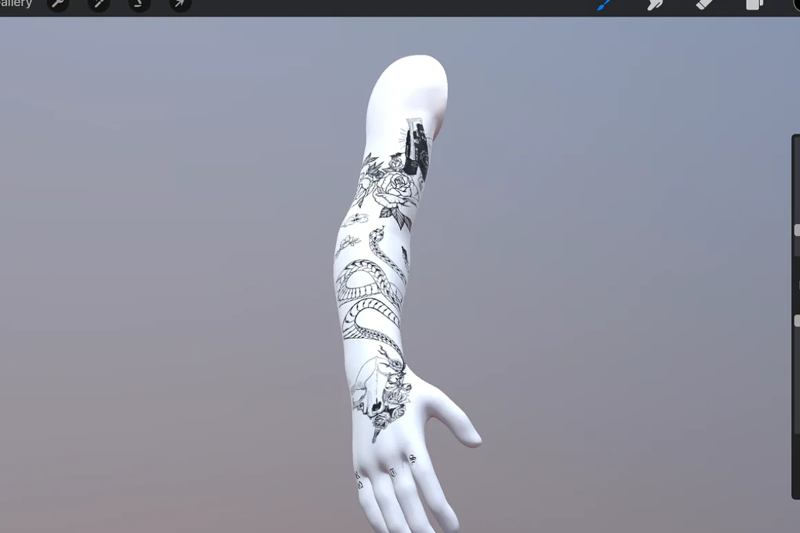 3D Object Arm Model Tattoo Realistic