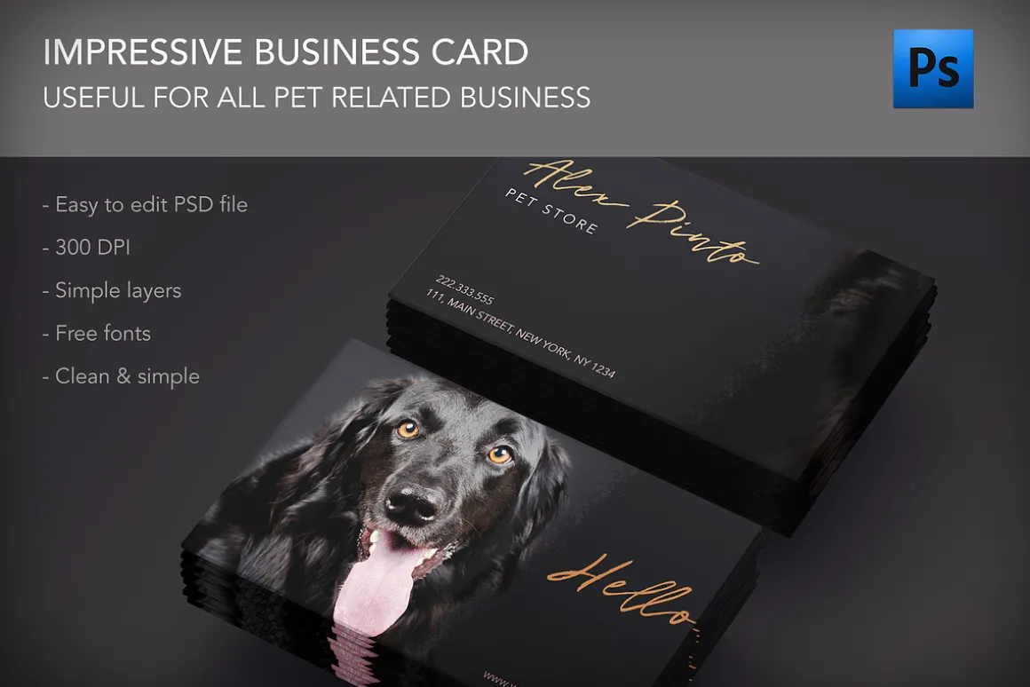 Dog animal lovers care business card