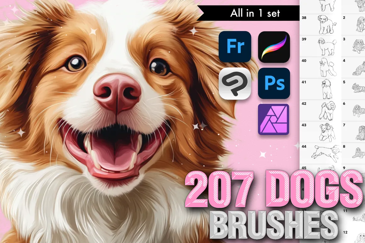 Dog Animal procreate photoshop brush