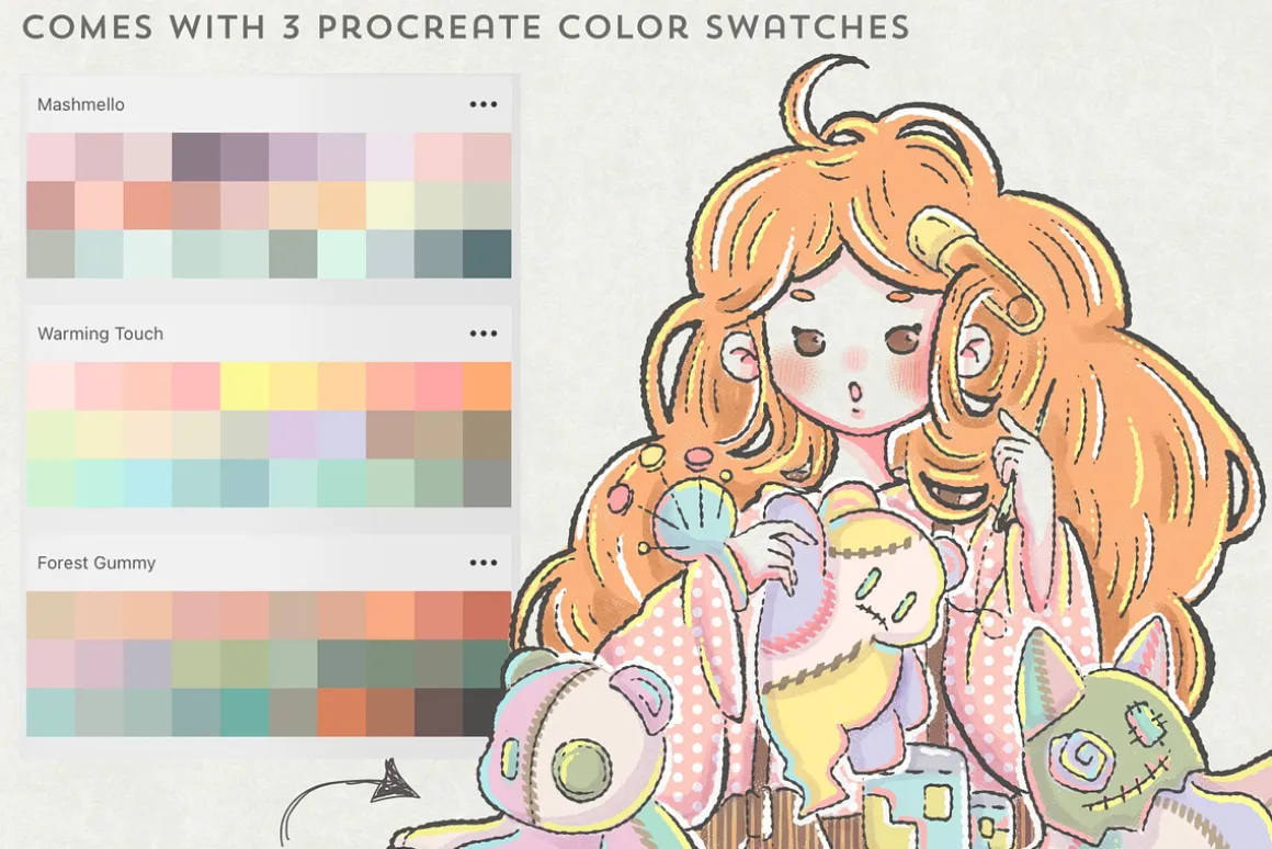 DolliBox Kawaii procreate brushes