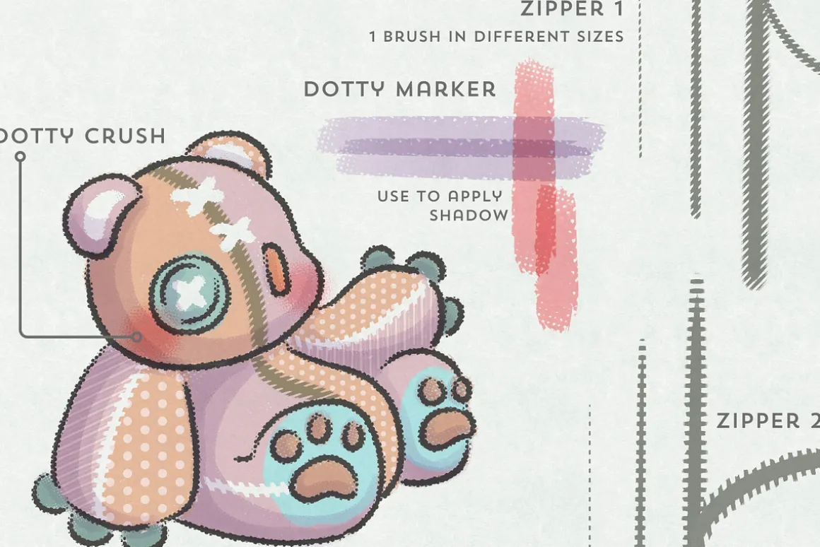 DolliBox Kawaii procreate brushes