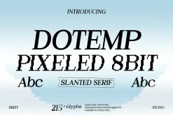 Dotemp - 8Bit Pixel Slanted Font