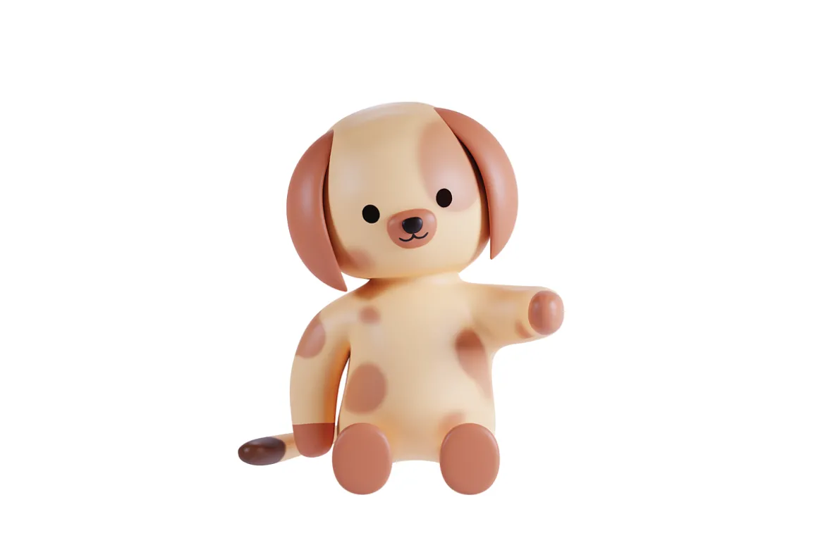 3D Pack Cute Animal Dog Illustration