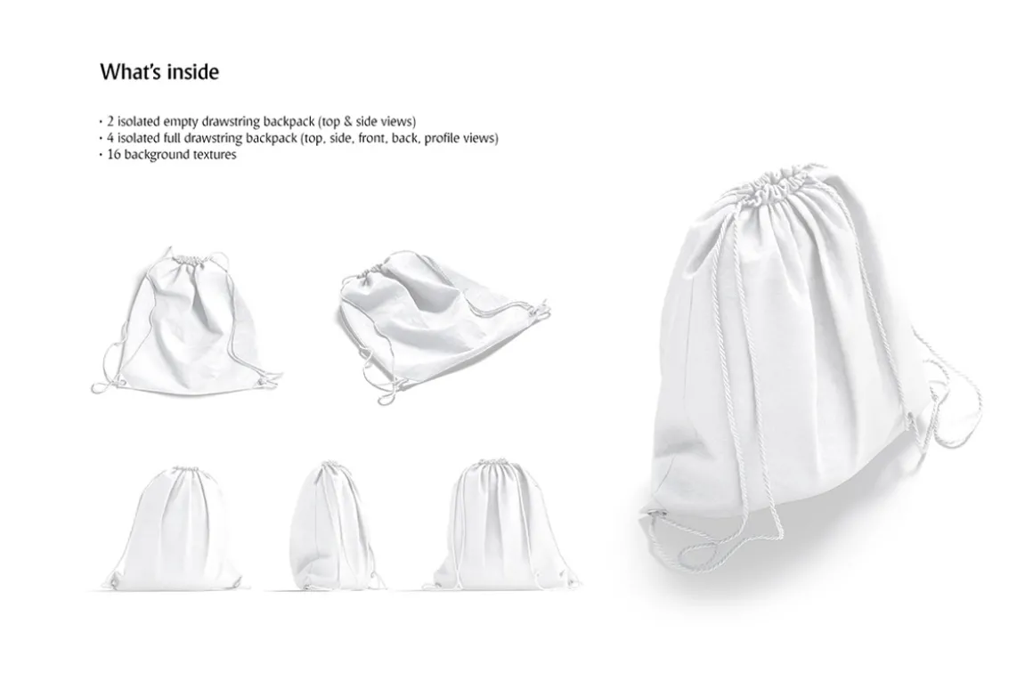 Drawstring Backpack Mockup