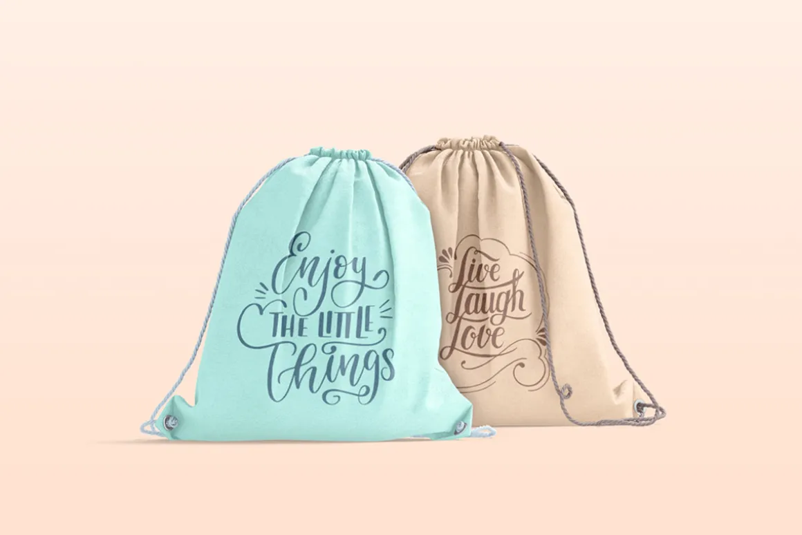 Drawstring Backpack Mockup