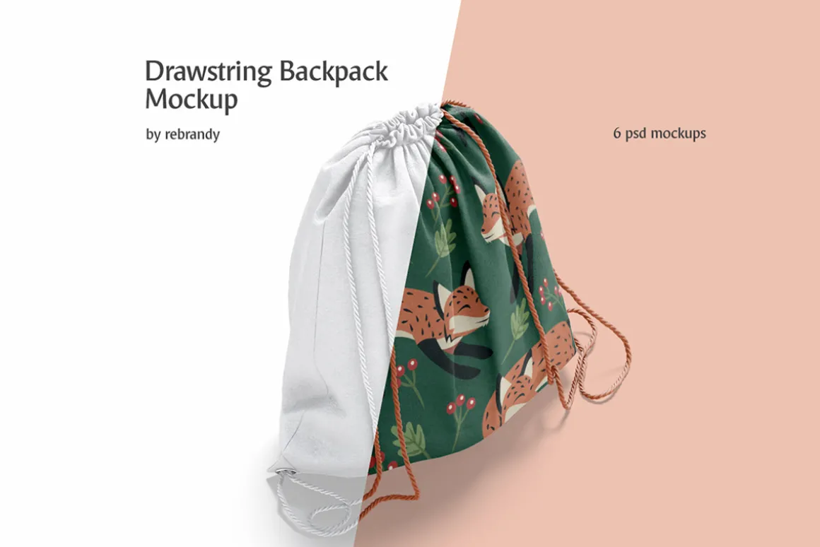 Drawstring Backpack Mockup