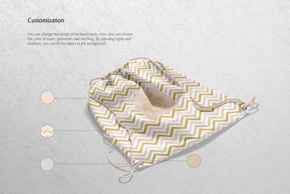 Drawstring Backpack Mockup