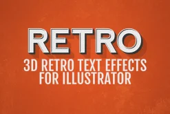 3D Retro Text Effects - Illustrator