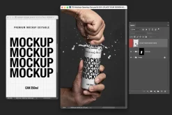 Drink Can Mockup - Splash Scene