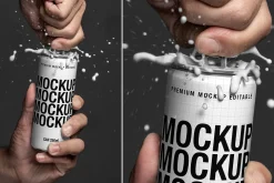 Drink Can Mockup - Splash Scene