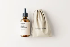 Dropper Bottle & Burlap Sack Mockup