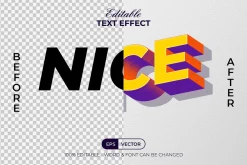 3D Text Effect Long Shadow