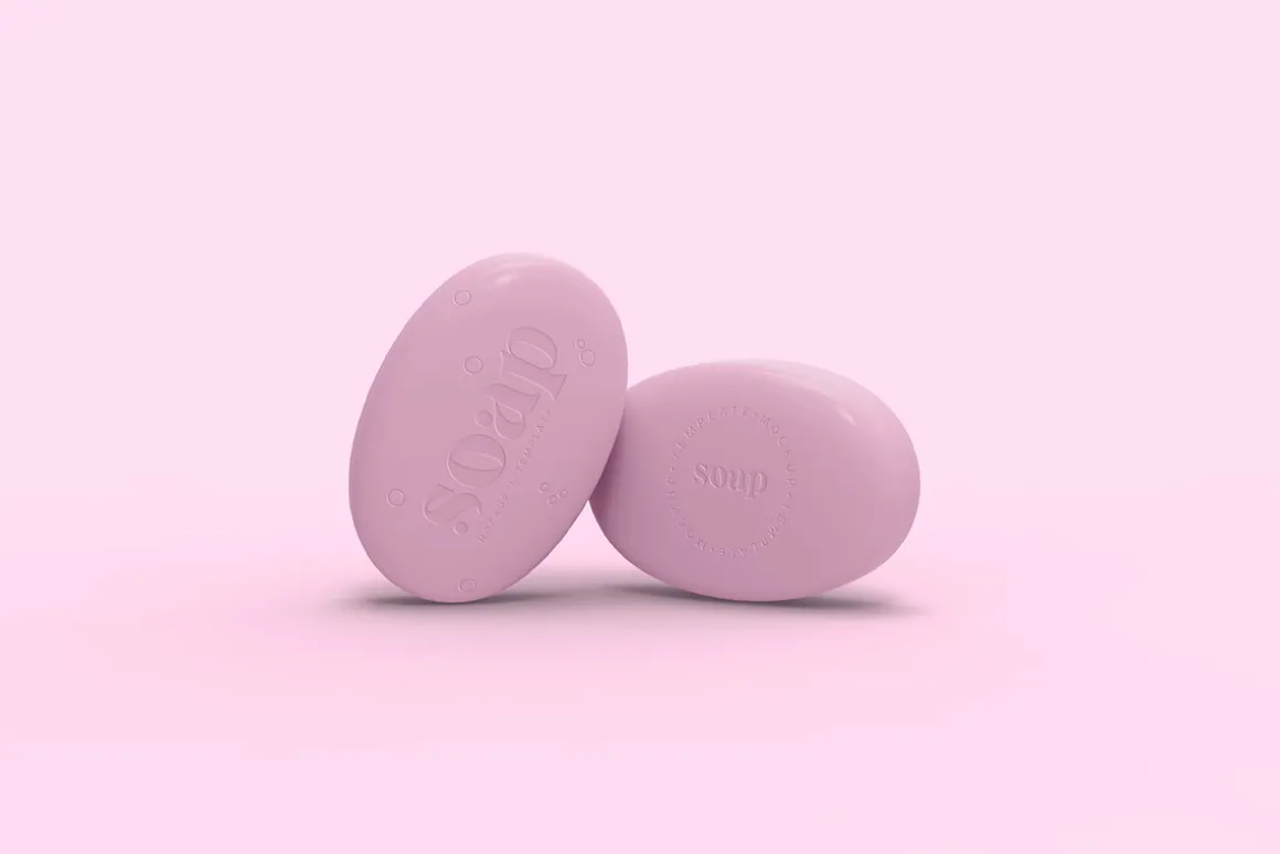 3d Two Embossed Hand Soaps Mockup