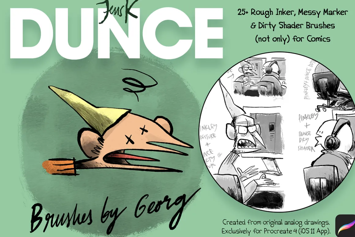 25+ DUNCE Comic Procreate Brushes