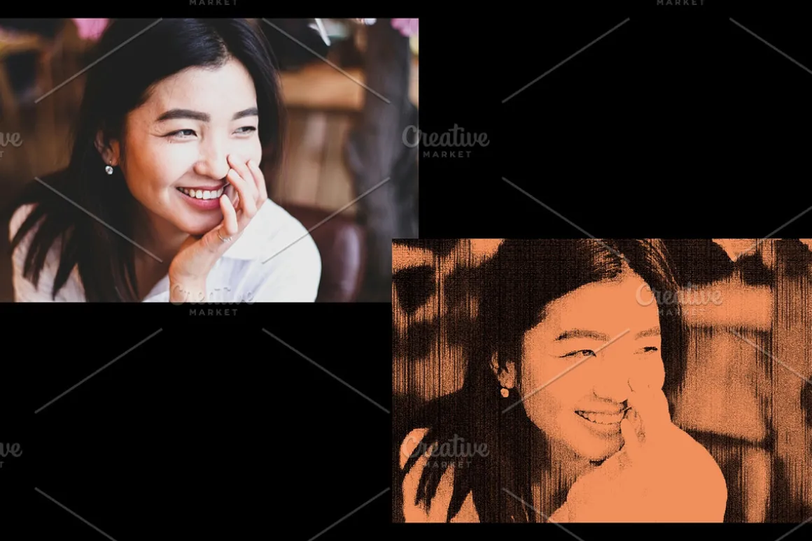 Duotone Engraved Photo Effect