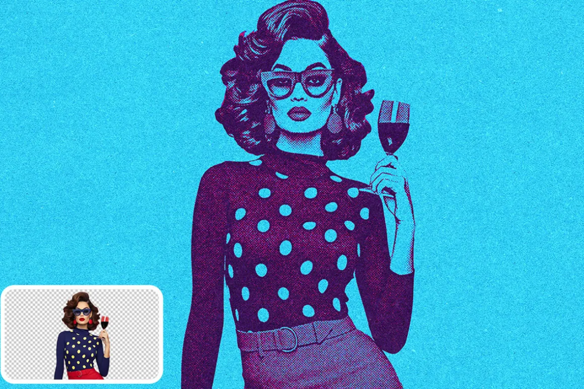 Duotone Halftone Photo Effect