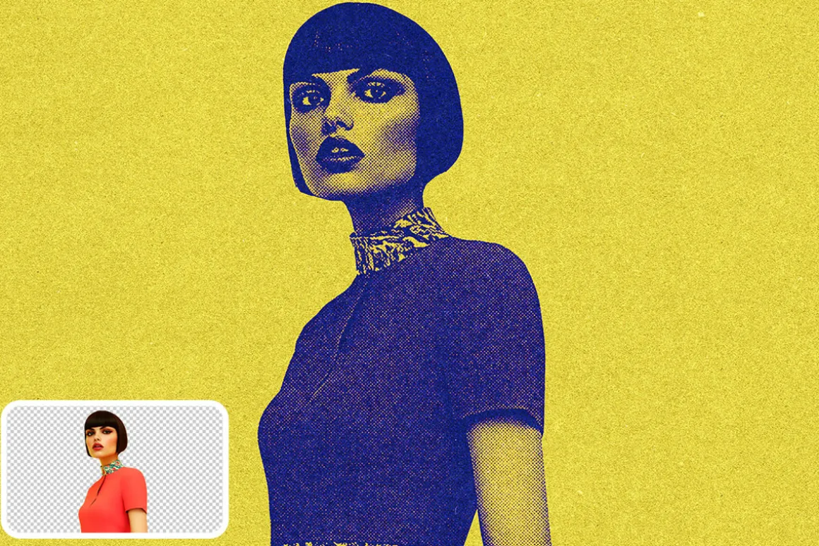 Duotone Halftone Photo Effect