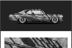 Dynamic Red Racing Car Wrap