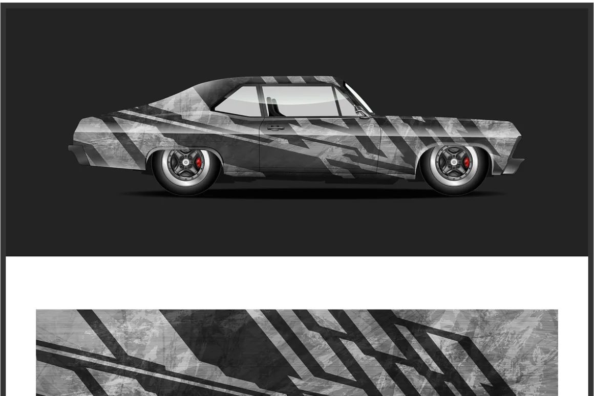 Dynamic Red Racing Car Wrap