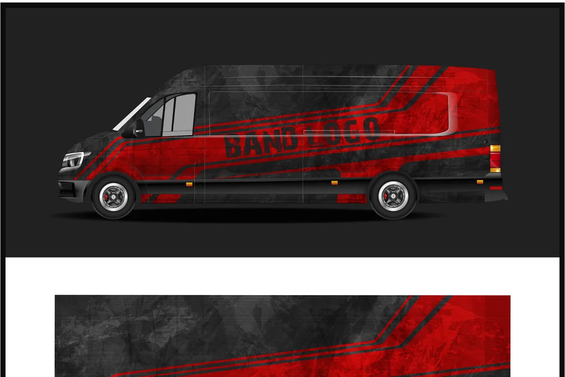 Dynamic Red Racing Car Wrap