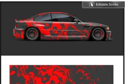 Dynamic Red Splash Car Wrap