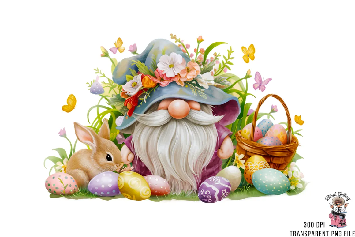 Easter Gnome Clipart PNG Bundle