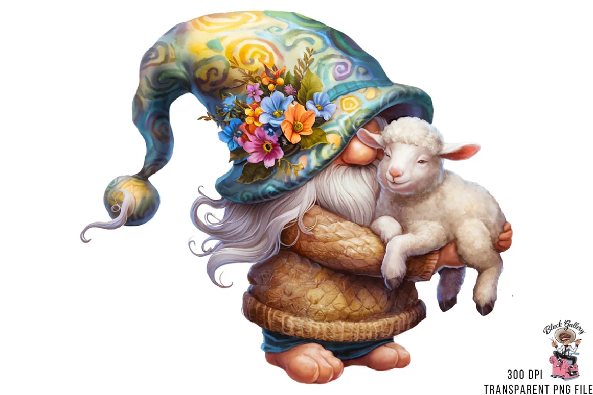 Easter Gnome Clipart PNG Bundle