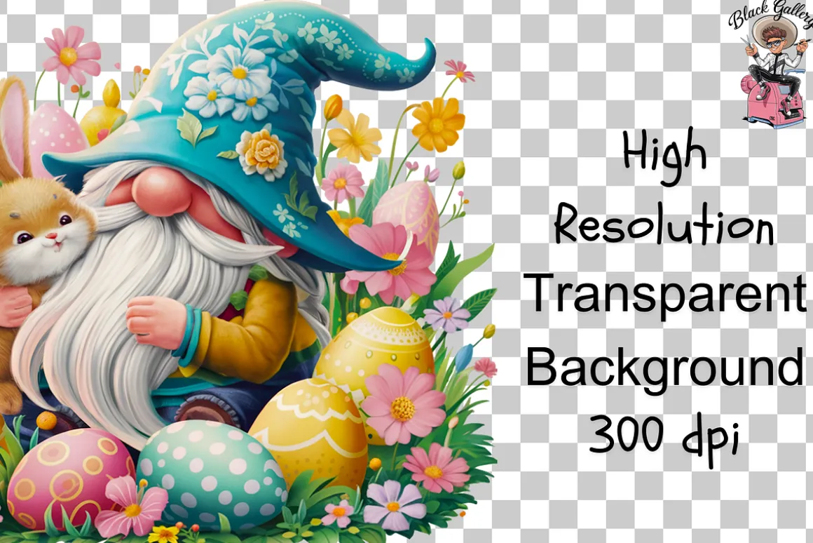 Easter Gnome Clipart PNG Bundle