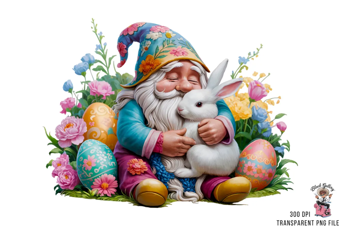 Easter Gnome Clipart PNG Bundle