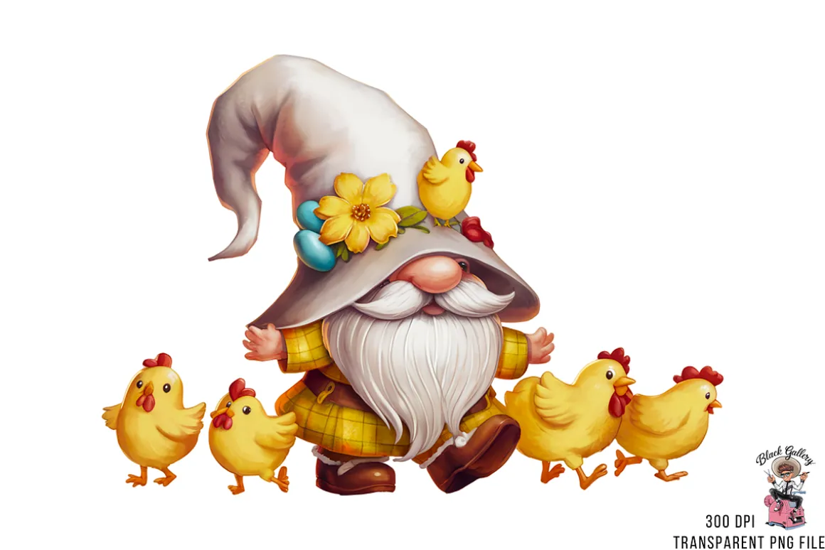 Easter Gnome Clipart PNG Bundle