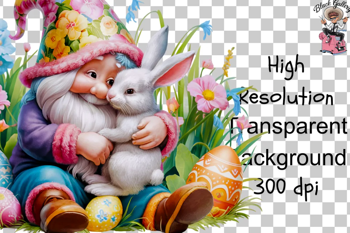 Easter Gnome Clipart PNG Bundle